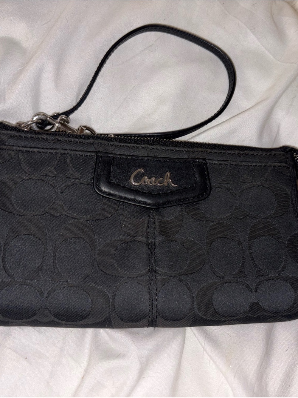 VTG Coach Ashley Signature Jacquard Zip Wristlet